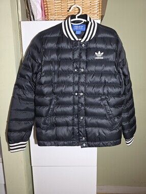 Adidas Originals Black Puffer Quilted Jacket womens XS